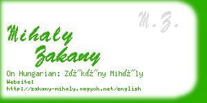 mihaly zakany business card